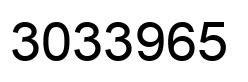 Number 3033965 black image