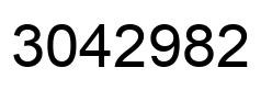 Number 3042982 black image