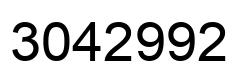 Number 3042992 black image