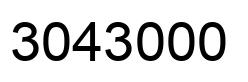 Number 3043000 black image