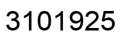 Number 3101925 black image