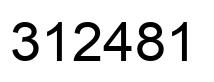 Number 312481 black image