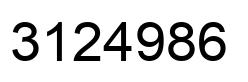Number 3124986 black image