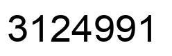 Number 3124991 black image