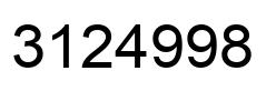 Number 3124998 black image