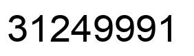 Number 31249991 black image