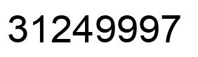 Number 31249997 black image