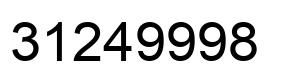 Number 31249998 black image