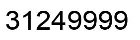 Number 31249999 black image