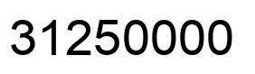 Number 31250000 black image