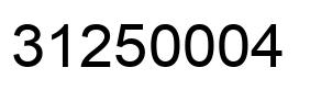 Number 31250004 black image