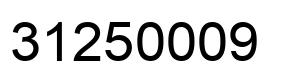 Number 31250009 black image
