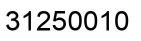 Number 31250010 black image