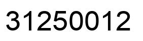Number 31250012 black image