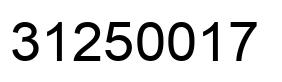 Number 31250017 black image