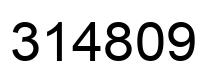 Number 314809 black image