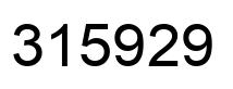 Number 315929 black image