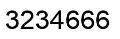 Number 3234666 black image