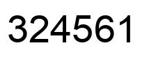 Number 324561 black image