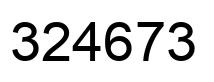 Number 324673 black image