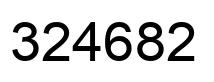 Number 324682 black image