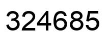 Number 324685 black image