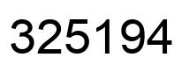 Number 325194 black image