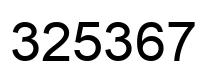 Number 325367 black image