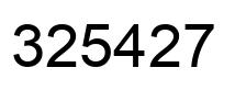 Number 325427 black image
