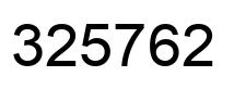 Number 325762 black image