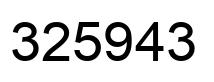 Number 325943 black image