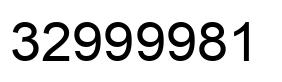 Number 32999981 black image
