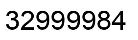 Number 32999984 black image