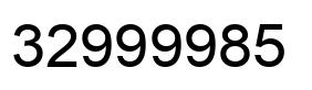 Number 32999985 black image