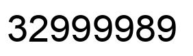 Number 32999989 black image