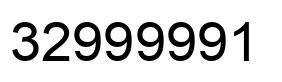 Number 32999991 black image