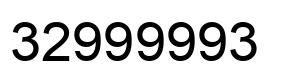 Number 32999993 black image
