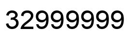 Number 32999999 black image