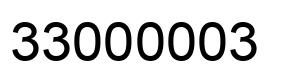 Number 33000003 black image