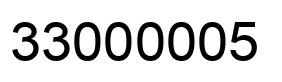 Number 33000005 black image