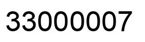 Number 33000007 black image