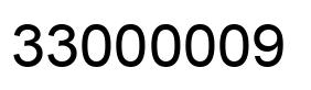 Number 33000009 black image