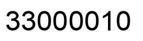 Number 33000010 black image