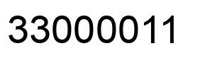 Number 33000011 black image