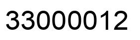 Number 33000012 black image