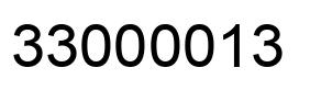 Number 33000013 black image