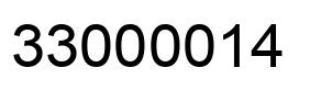 Number 33000014 black image