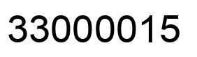 Number 33000015 black image