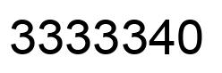 Number 3333340 black image