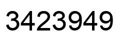 Number 3423949 black image